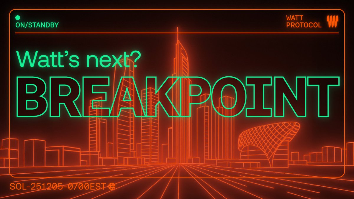 Abu Dhabi, we are plugged in ⚡️

Watt is heading to <a href="/SolanaConf/">Solana Breakpoint 🇦🇪 Abu Dhabi Dec 11-13</a> to push the future of yield-powered assets.

If you are building on Solana, obsessed with liquidity, or curious about how volatility becomes real-time yield, let’s talk!