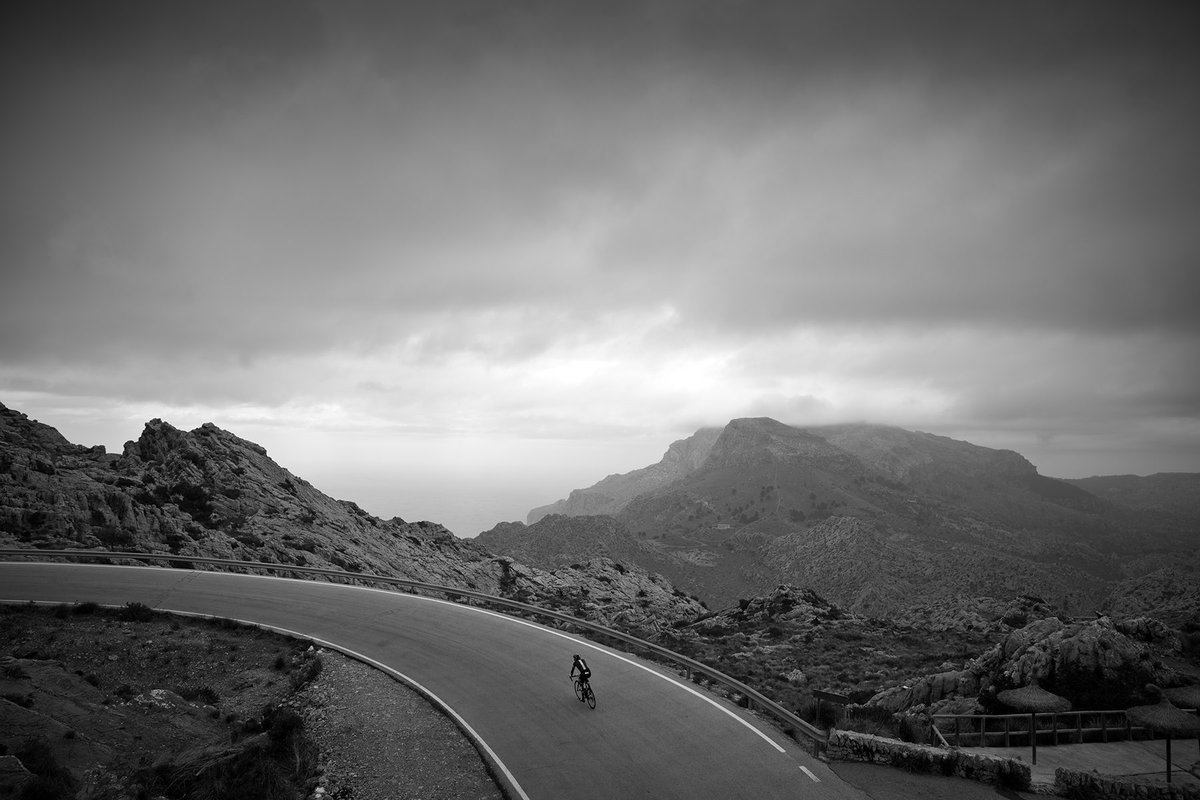 One of my favourite days ever shooting cycling. 

Brad solo training all day in Mallorca, in the car with Rod and Tom. Brad here reaching the curve at the top of Sa Calobra. Got some great shots that day including this.