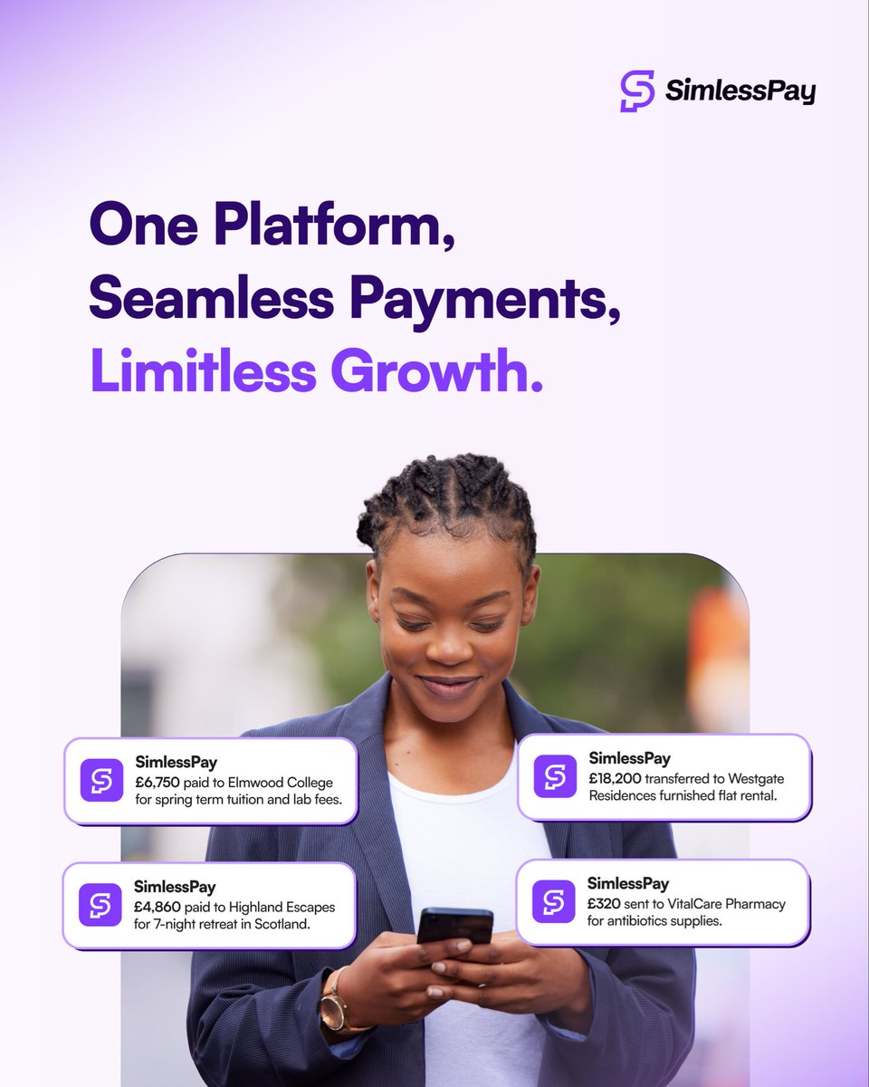 simlesspay's tweet image. SimlessPay App keeps cross-border payments simple, secure, and always within reach, so you can stay focused on what matters most.💜

📲Download now to get started!

#SimlessPay #schoolfees #crossborderpayments #moneytransfer