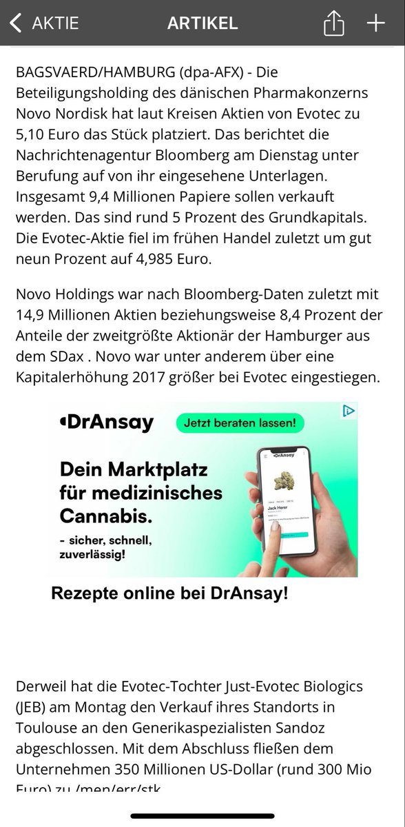l_m_s15's tweet photo. Warum reduziert der zweitgrößte #Evotec Aktionär seine Position? https://t.co/dHfFBq0yH1
