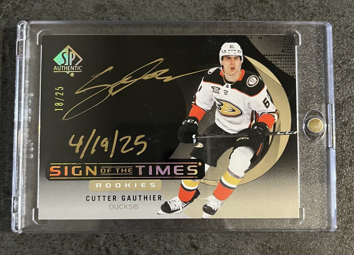 2024-25 UD SP Authentic
Sign of the times/25, Cutter Gauthier

大好きなSOTT入手🐥🏒☺️

#AnaheimDucks