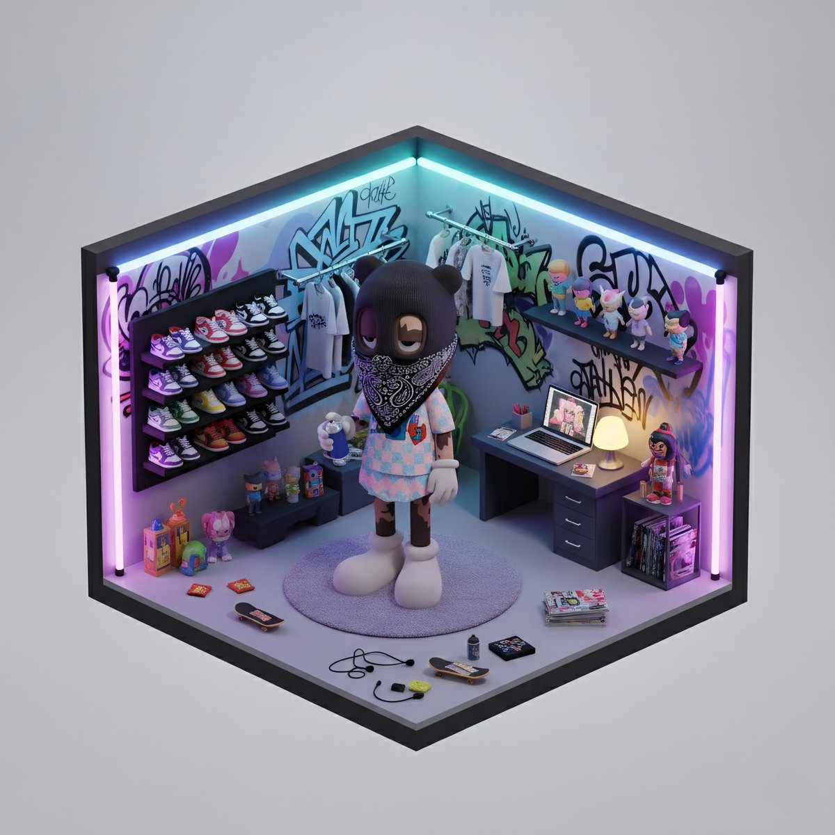 3D miniature isometric room from <a href="/Arminn_Ai/">ΛRMIN | AI</a>

 Prompt in the comments <a href="/akidcalledbeast/">a KID called BEAST</a>