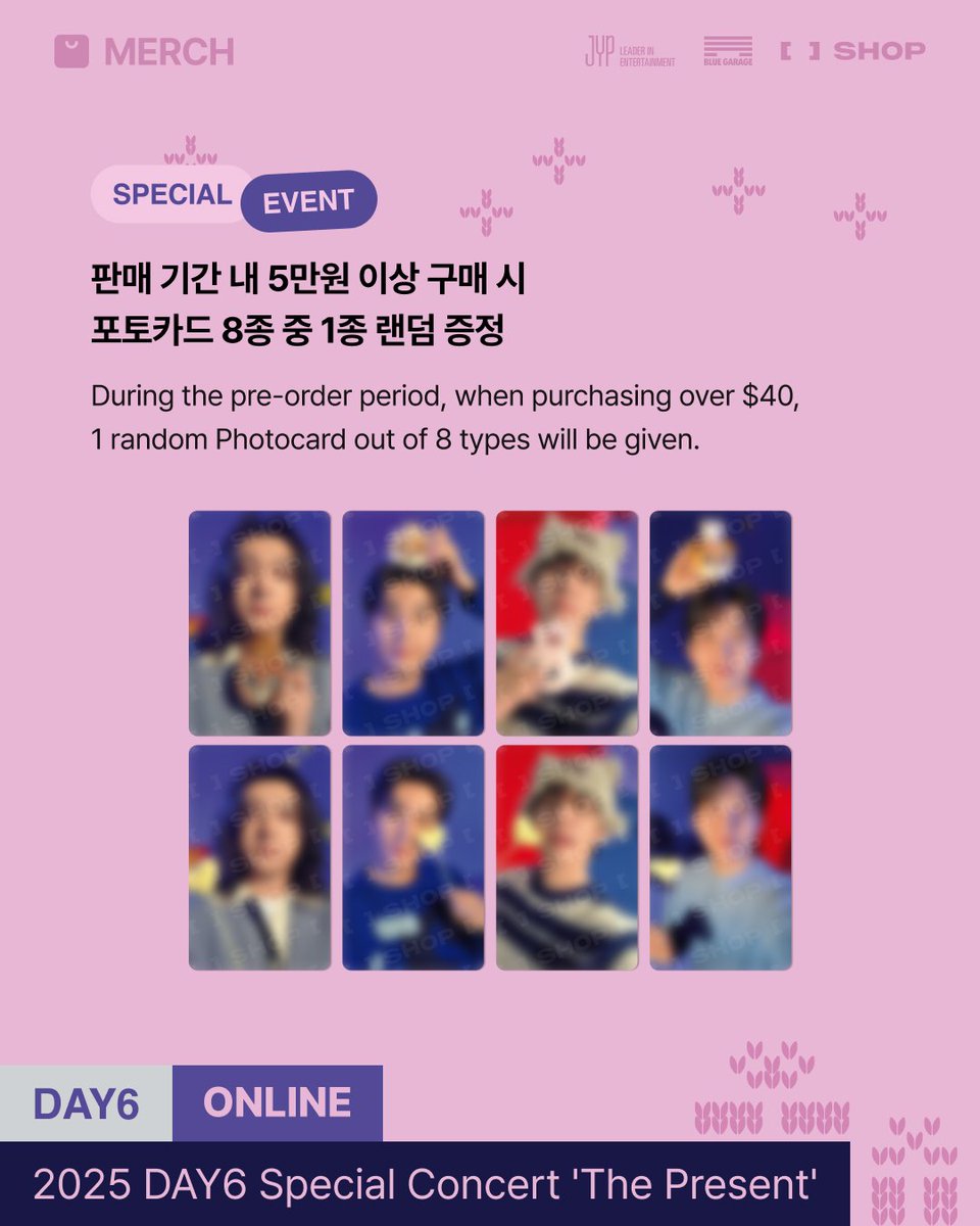 #Yeppeo_PHGO

2025 DAY6 Special Concert 'The Present' 
Official Merch Fundraising PH GO

🍀 100% of the proceeds from 12/09 - 12/16 orders and a portion from 12/17 - 12/20 orders will be donated to <a href="/DAY6Philippines/">DAY6 Philippines</a> for our The DECADE in Manila fan projects.

💸 ₱435 ~ ₱3980 all