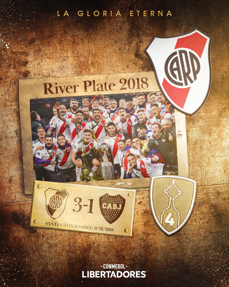 Libertadores's tweet image. 🏆🔴⚪️ ¡Ya 7⃣ años de una Final histórica! Un día como hoy, @RiverPlate levantaba la CONMEBOL #Libertadores en Madrid

#GloriaEterna