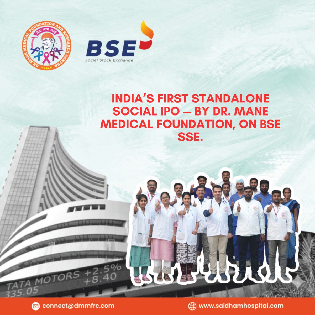A Historic Step for India’s Social Impact Ecosystem

Dr. Mane Medical Foundation &amp; Research Centre proudly marks India’s First Standalone Social IPO on the <a href="/BSEIndia/">BSE India</a>  Social Stock Exchange a step forward in transparent, purpose-driven healthcare funding.

Together, we are