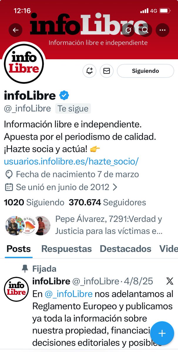 Recuperada la cuenta de ⁦<a href="/_infoLibre/">infoLibre</a>⁩ en X tras el hackeo sufrido hace 22 horas. Gracias a nuestra compañera ⁦<a href="/RaquelValdeo/">Raquel</a>⁩ y 
a quienes han colaborado para ayudarnos a afrontar el ataque.