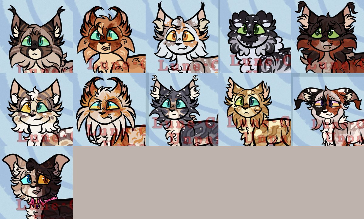 Lune_Cider's tweet photo. A batch of new adopts over on ko-fi
        
https://t.co/a2V8vBba9C 
-
-
#catadopt #furryart #furry #furryadopt https://t.co/S1lizgtqIt
