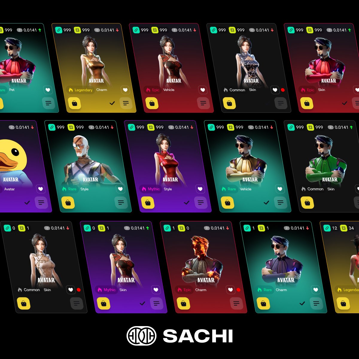Every SACHI avatar brings different kind of energy.
How many are in your bag already?

Jump into sachi.game and start collecting 👇