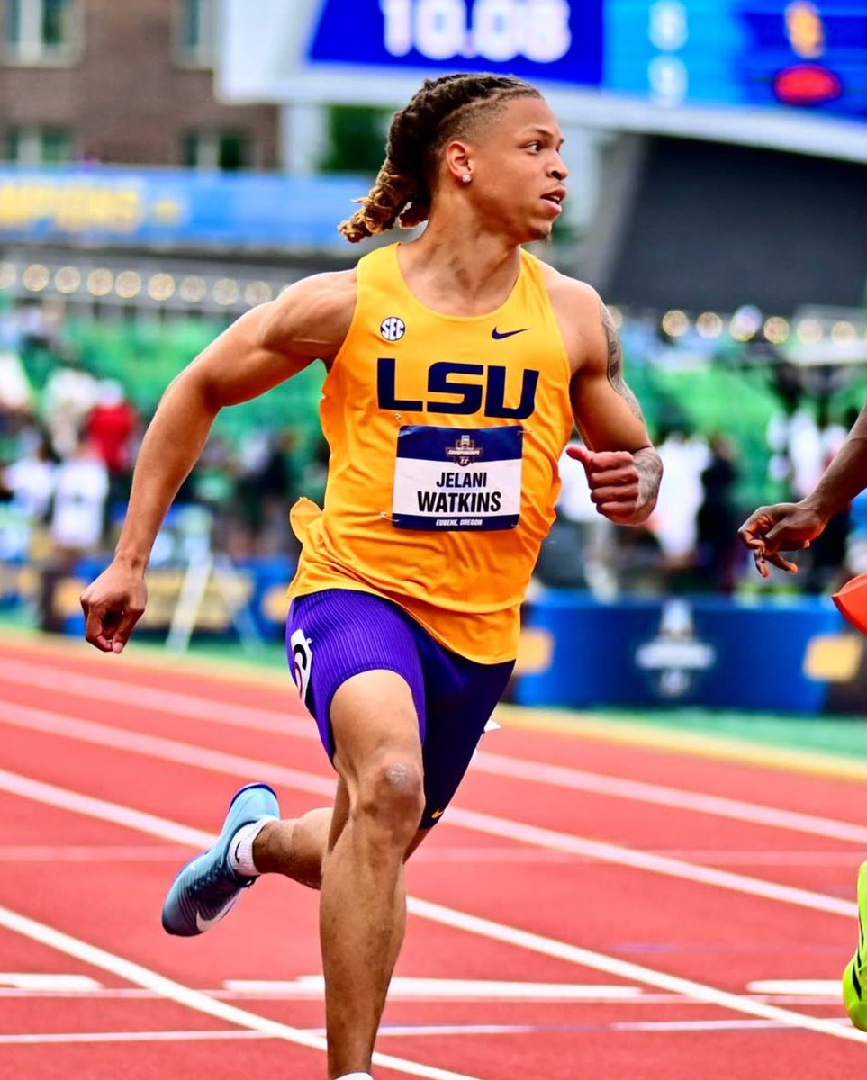 glblathletichub's tweet image. NCAA 100m bronze medalist Jelani Watkins 🇺🇸 has entered the transfer portal.

Watkins is a dual-sport athlete with football, and will be a massive loss for LSU.