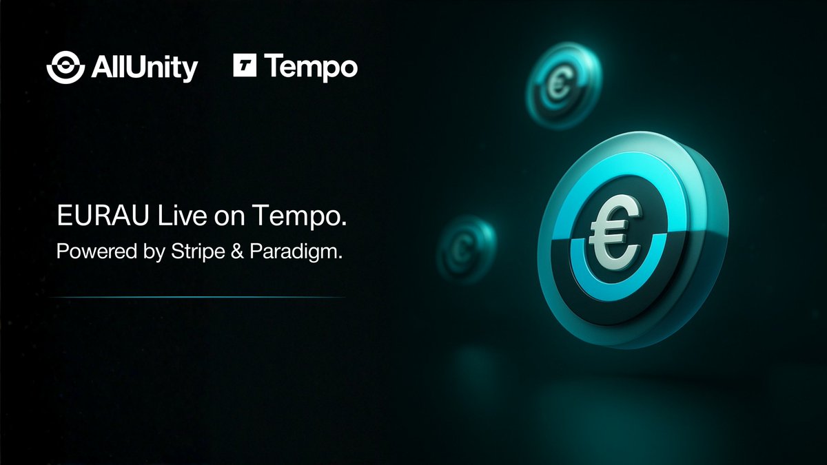 AllUnityStable's tweet image. 🚀 AllUnity to Integrate #EURAU into Tempo’s Testnet – the Payments Blockchain incubated by @stripe and @paradigm 

We’re excited to announce that EURAU is now live on @tempo&apos;s public testnet.

This integration marks a major milestone in building real-time, programmable, and…