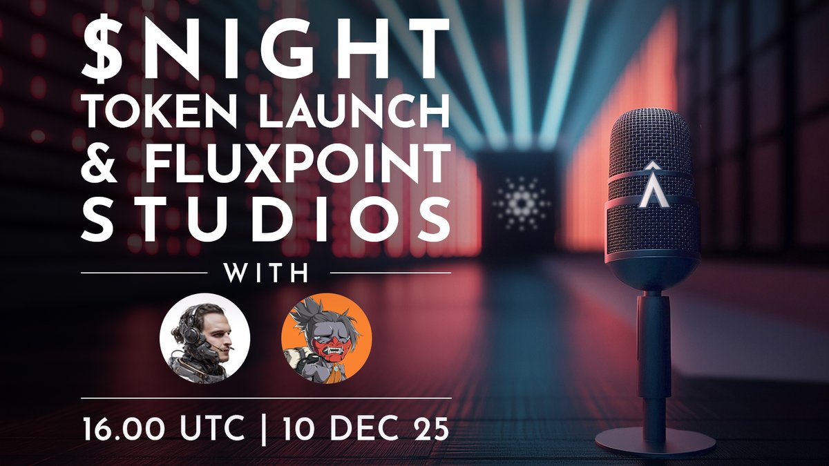 Join us tomorrow for an exciting X Space where we discuss the NIGHT launch, and catch up with Fluxpoint Studios!

NIGHT is launching today on several centralised exchanges, so we'll be watching the charts.

Next, we'll be discussing what Fluxpoint Studios has been up to lately!
