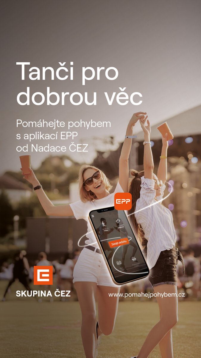 Na našich akcích se teď můžeš bavit a zároveň pomáhat 💪 Stačí si stáhnout aplikaci EPP od Nadace ČEZ, zapnout ji během tance a každý tvůj pohyb se promění v podporu dobré věci.  📷 Pomáhej pohybem: pomahejpohybem.cz