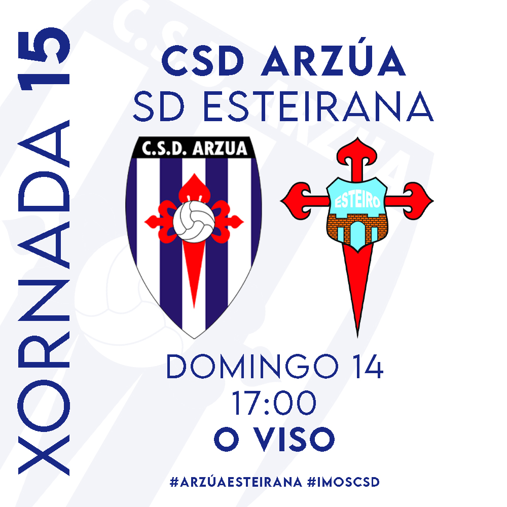 HORARIO |

🏆 Primeira Futgal
🔢 Xornada 15
🆚 SD Esteirana
🗓️ Domingo 14
🕔 17:00
🏟️ O Viso
🎄 Vén despedir o ano na casa, sumemos xuntos outra vitoria!

#ArzúaEsteirana #ImosCSD