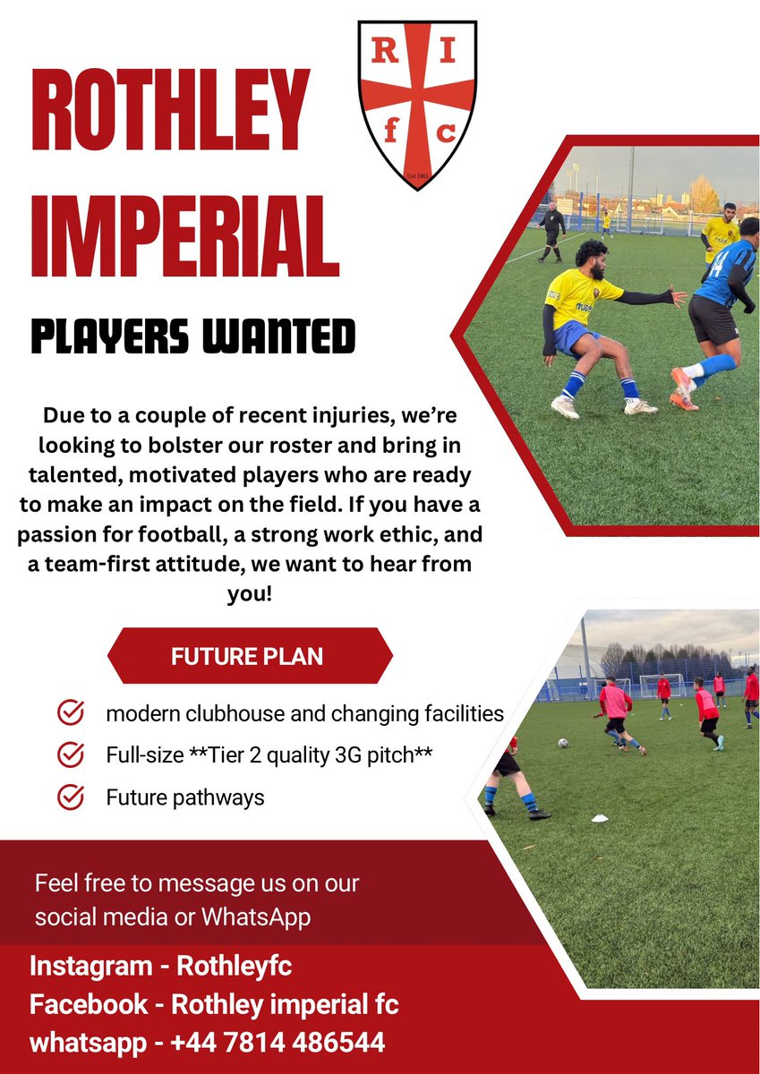 RothleyFC's tweet image. PLAYERS WANTED !!