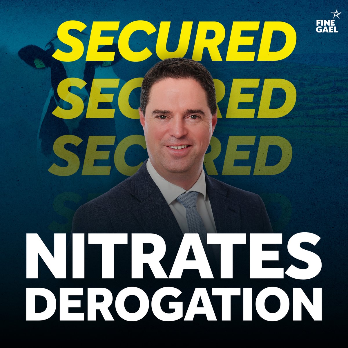 It’s official: Fine Gael has secured the nitrates derogation for farmers for a further three years.

Fine Gael is delivering for farmers, farm families, and for rural Ireland.