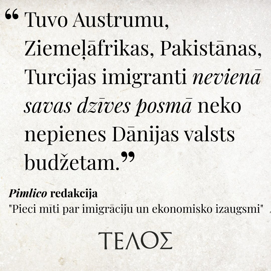 No Telos arhīva piedāvājam šo <a href="/PimlicoJournal/">Pimlico Journal</a> raksta tulkojumu, kas atspēko izplatītākos mītus par imigrācijas šķietami labvēlīgo ietekmi uz valstu ekonomiku: telos.lv/miti-par-migra…