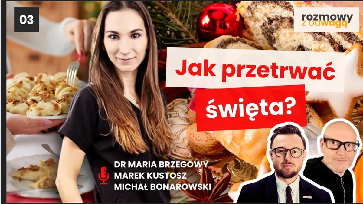 Święta naprawdę nie muszą być testem silnej woli. Gościem kolejnego odcinka podcastu Rozmowy z Odwagą jest dr Maria Brzegowy - dietetyczka bariatryczna i onkologiczna.
youtube.com/watch?v=x6Czcz…

Rozmawiamy o tym:
👉 dlaczego w święta tak łatwo się „przejeść” i czemu jedzenie często