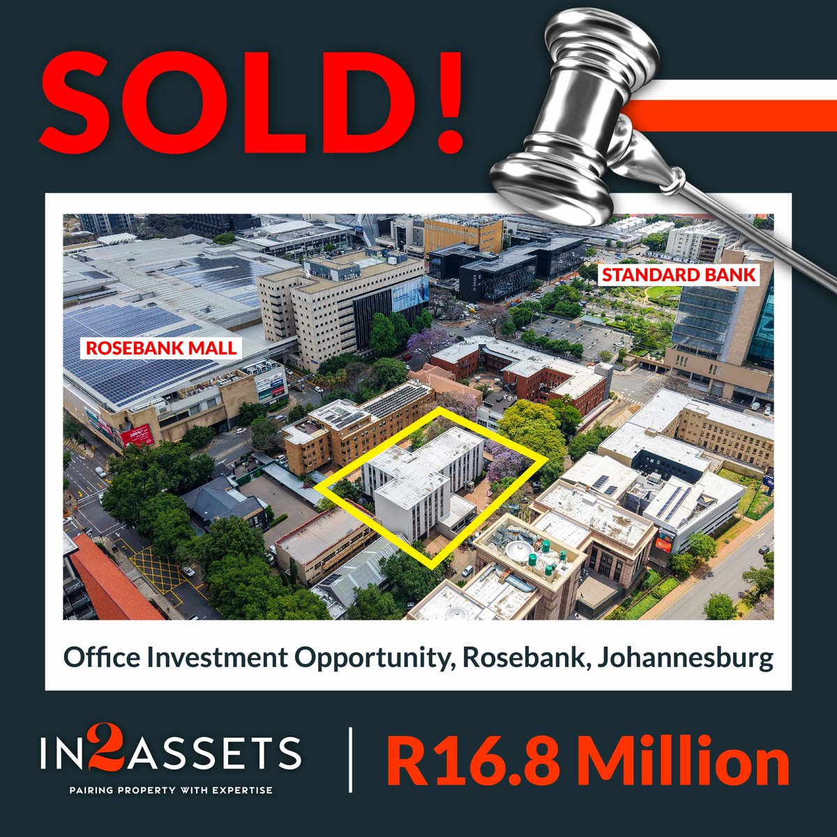 In2assets's tweet image. Office Investment Opportunity in Rosebank Johannesburg SOLD for R16.8 Million!