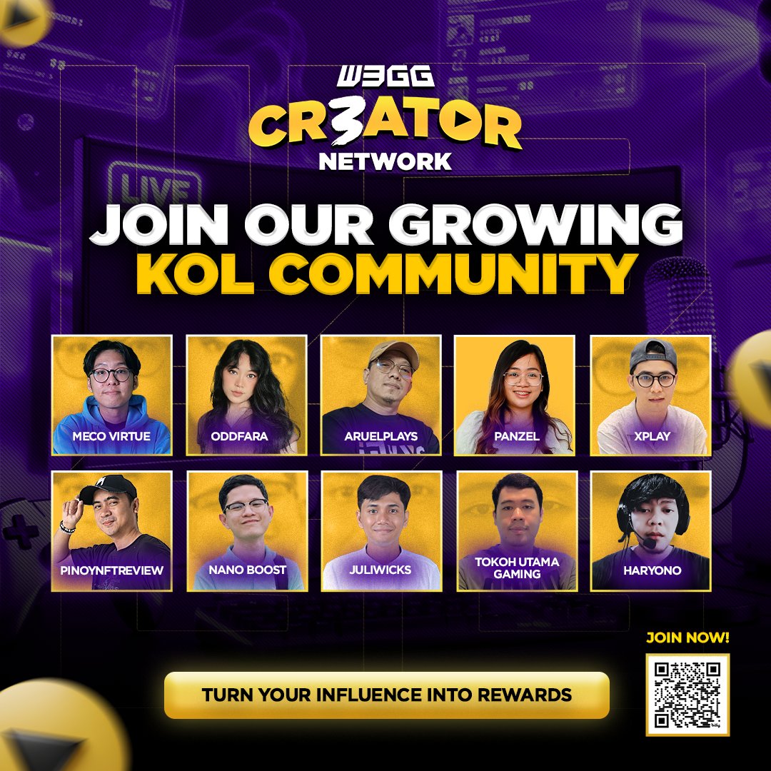 w3ggofficial's tweet photo. Yellow Hearts, we are opening the doors for new creators.

If you love making gaming content, joining campaigns, and growing your audience, this is your chance. W3GG Creator Network is now accepting KOL applications. Turn your influence into rewards and opportunities while being part of a growing creative gaming community.

Become a creator: https://t.co/FlswBRxxyV