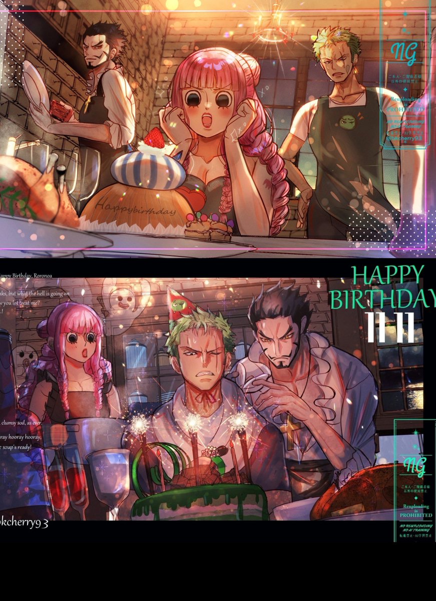 ペローナ 誕とゾロ誕合わせたシッケ組イラストでした！🦅👻⚔️

#今年も残りわずかなので今年一番伸びた絵を貼る