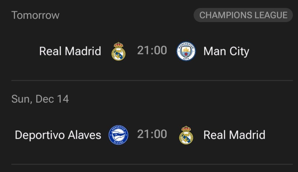 Beating Manchester City tomorrow and then losing to Deportivo Alaves on the weekend would be the most Real Madrid thing ever...