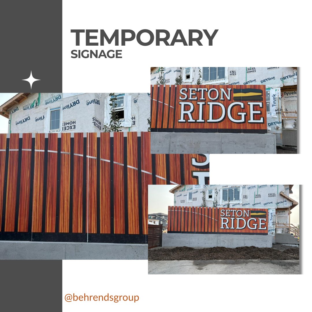 Temporary signage doesn't have to look temporary.   
The team at Behrends is here to help you at all stages of your project. 

#projectbuilders #signcompany #solutions #signsolutions #behrends #behrendsgroup