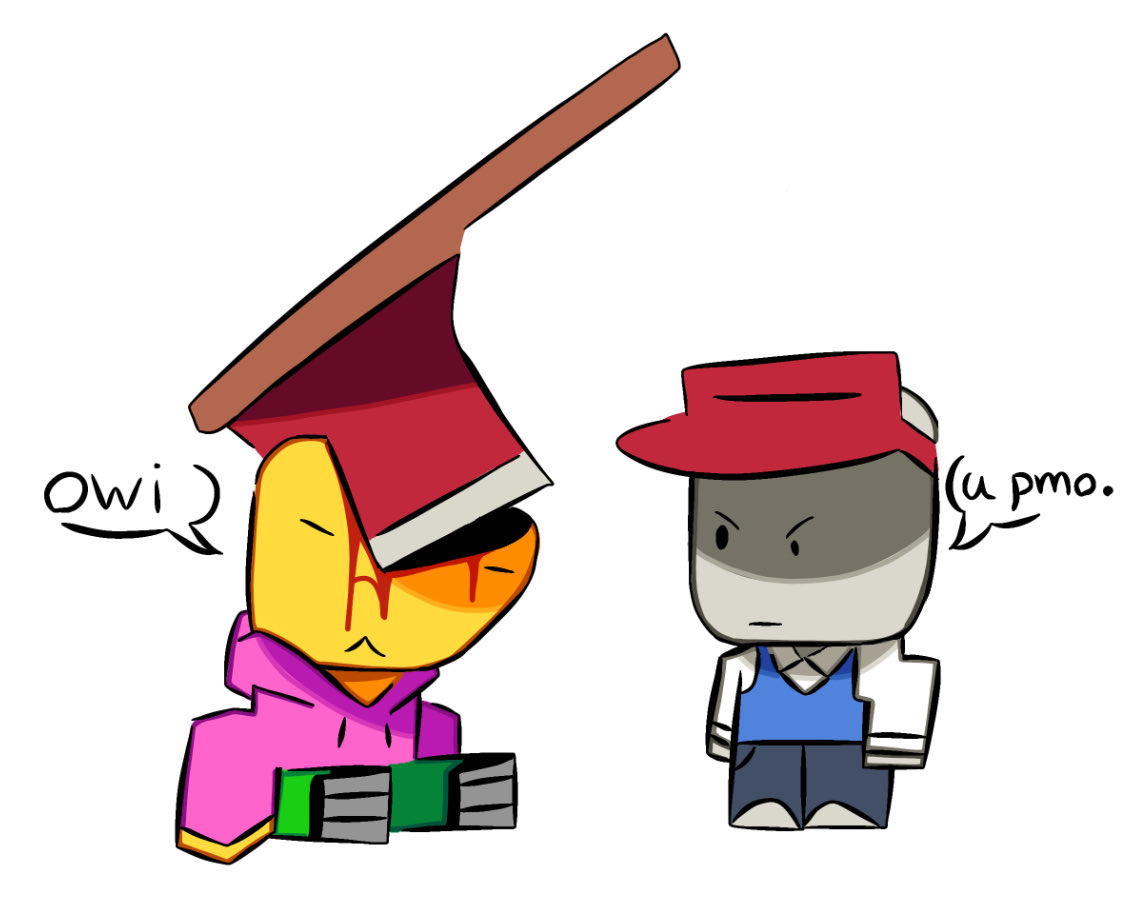 Wsp_Benjiyo's tweet image. i hadnt complete the whole scene but i'm willingly drawing these two soon i luvv them lol #badthingsroblox