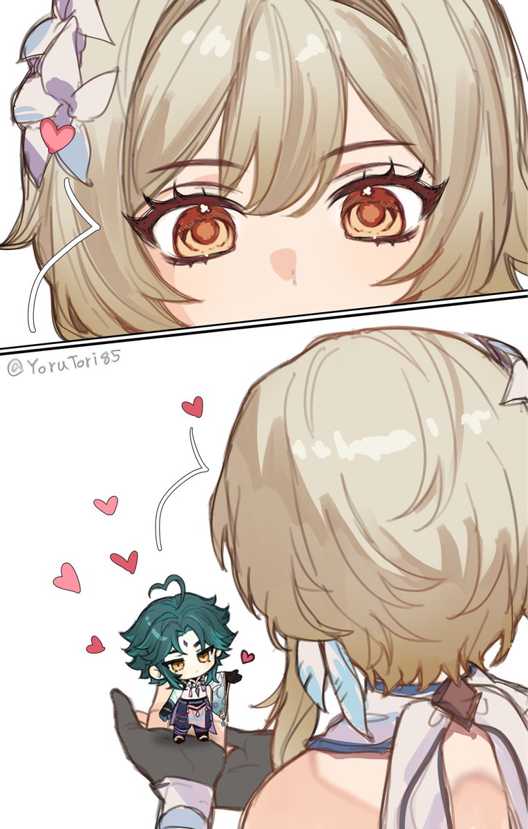 น่ารักมั๊ยยยย 👹💫
#魈蛍 #xiaolumi