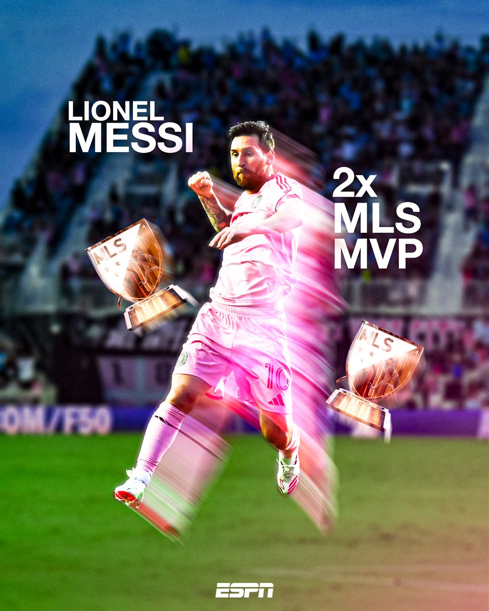 LIONEL MESSI IS A TWO-TIME MLS MVP 🏆🏆

Games played: 49 🏃‍♂️
Goals: 43 ⚽️
Assists: 28 🎯

Led Inter Miami to a third title in franchise history 🐐