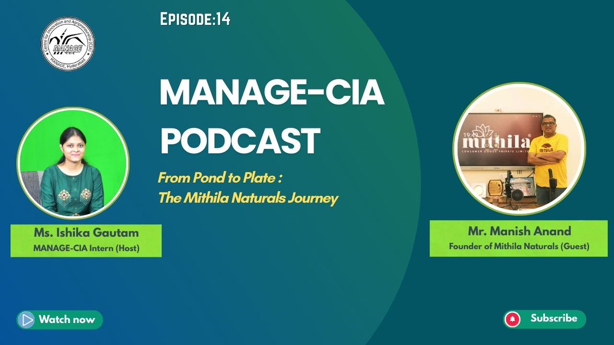 Our latest podcast featuring Manish Anand, Founder of Mithilla Naturals,  hosted by our Intern Ishika Gautam, is now live on YouTube. Discover the  story behind a brand rooted in nature and purpose., image size:1200x675