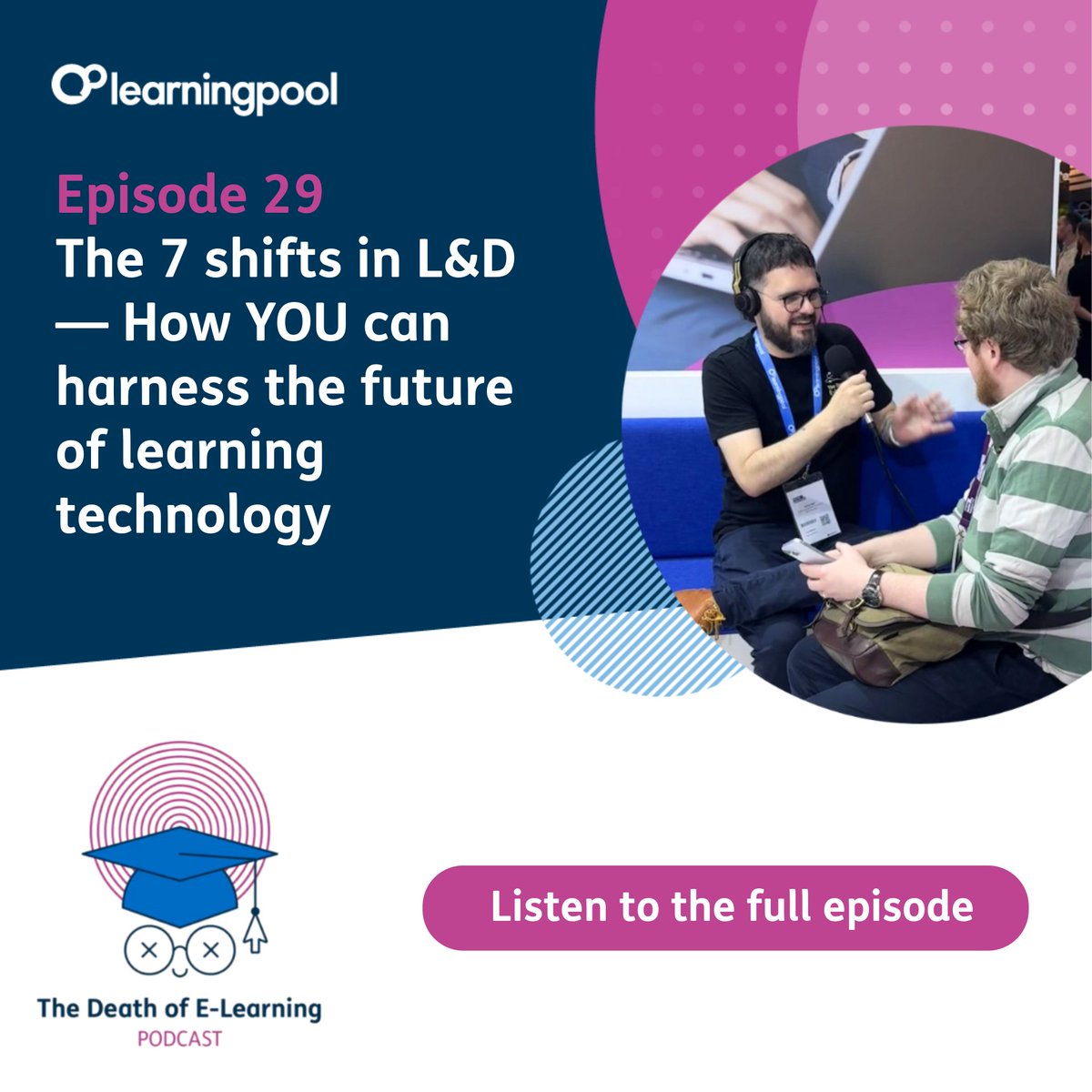 LearningPool's tweet image. Episode 29 is LIVE! We’re diving into the future of L&amp;amp;D with Lindsey Coode + her 7 shifts reshaping workplace learning — AI, personalisation, real impact + more.

Plus… it’s Luke’s final episode 💙🎙️Welcome to the mic, Dan!

Listen now: hubs.ly/Q03Xq_Tb0
#Podcast