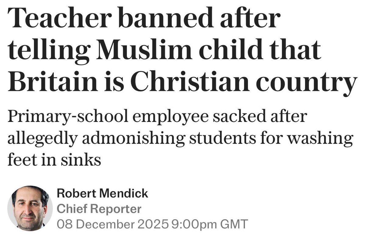 SpeechUnion's tweet image. 🚨 A teacher was sacked and branded a risk to children after telling a Muslim pupil that Britain is a Christian country.

This is the second example in less than 48 hours of local authorities manipulating safeguarding laws to silence people whose views don’t align with theirs.…