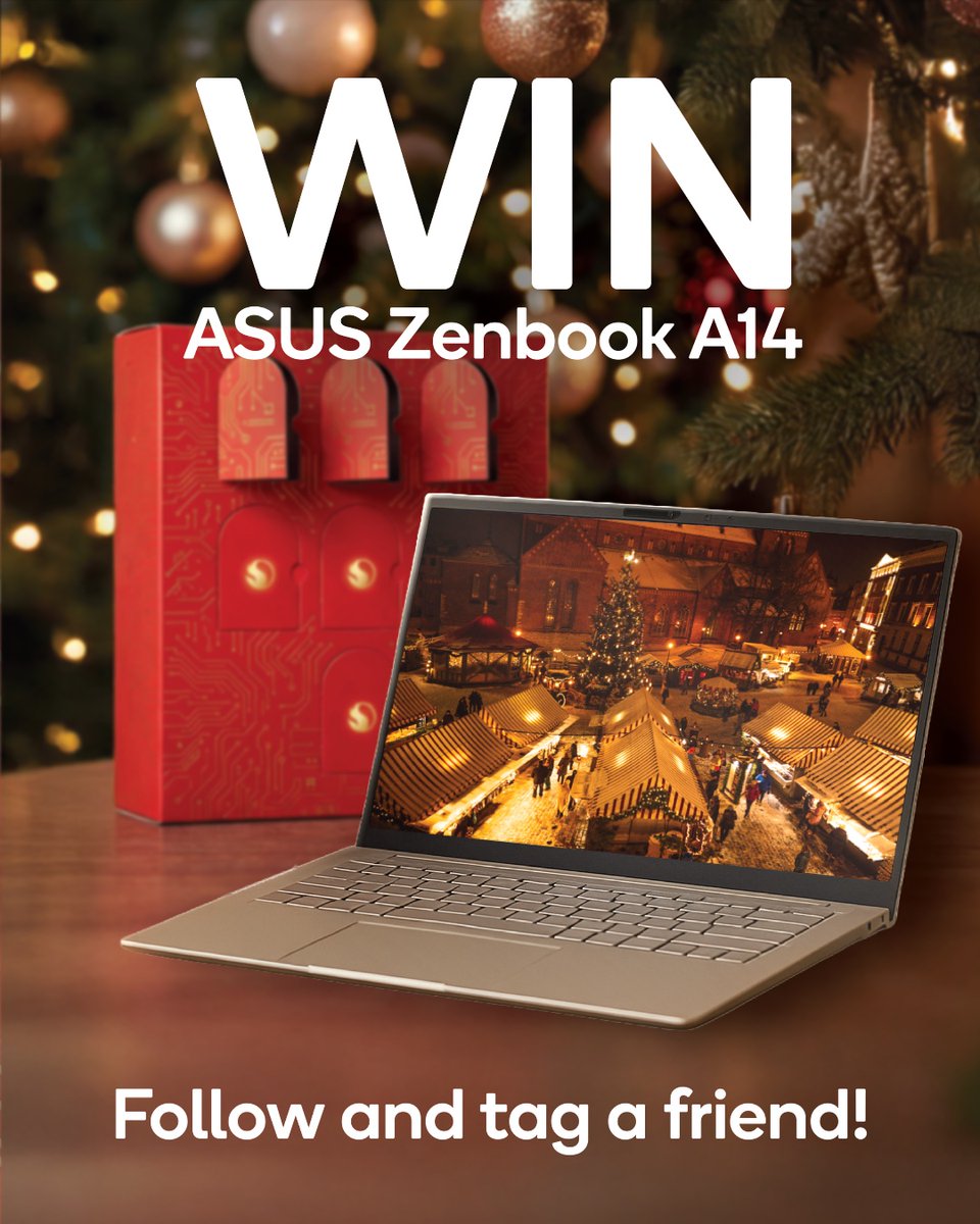 Snapdragon_UK's tweet image. Berlin Christmas markets, Lapland to meet Santa, or a tropical getaway? ❄️🌎 For your winter trips, we're giving away a portable @ASUSUK Zenbook A14 with all-day battery life!  #SnapdragonXSeries

24 hours to enter start now! Don't miss out:
🎁 Follow Snapdragon UK  
✈️ Comment…