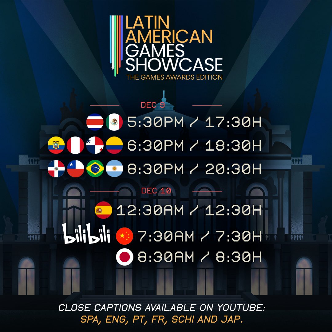 🗓️ Time zones can be confusing, so here’s a chart to keep things simple. 

Set your reminders ⏰ we’re live in just a few hours with our #TheGameAwards Edition!