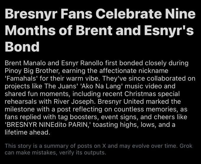 Thank you X!

BRESNYR NINEdito PARIN