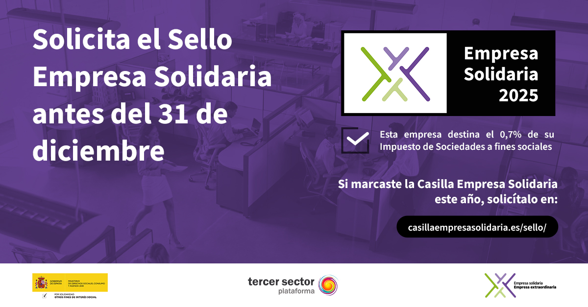 CasillaEmpresa's tweet photo. ¡Quedan pocos días! ✅ ¿Marcaste la Casilla Empresa Solidaria en el Impuesto de Sociedades?​

Solicita tu Sello Empresa Solidaria antes del 31 de diciembre y no te quedes sin él. ​

Solicítalo ahora 👉 https://t.co/3bu7KiAKan ​

#SelloEmpresaSolidaria #EsXti https://t.co/gy6TjXvqg4