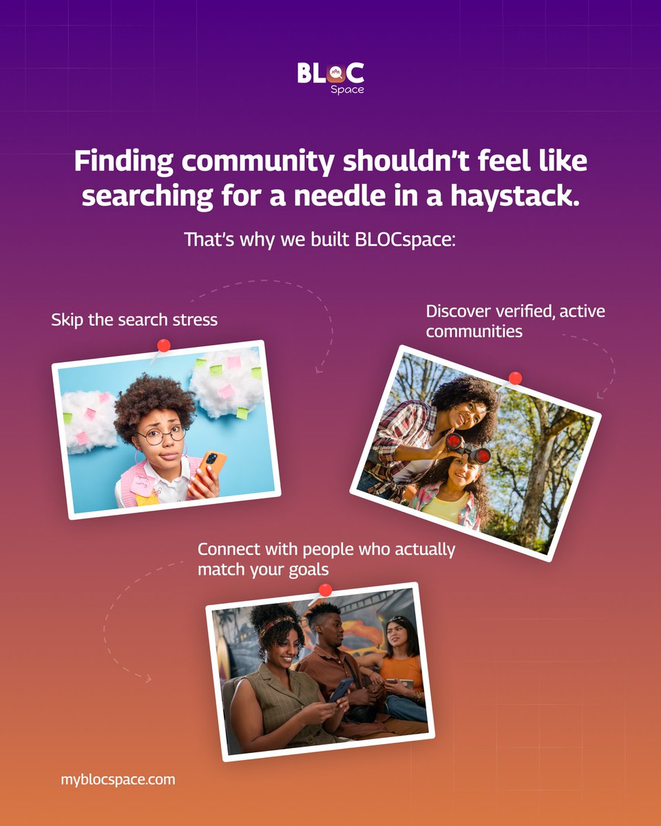 BLOCspacehq's tweet image. Finding your tribe shouldn’t be complicated. We made it simple ❤️