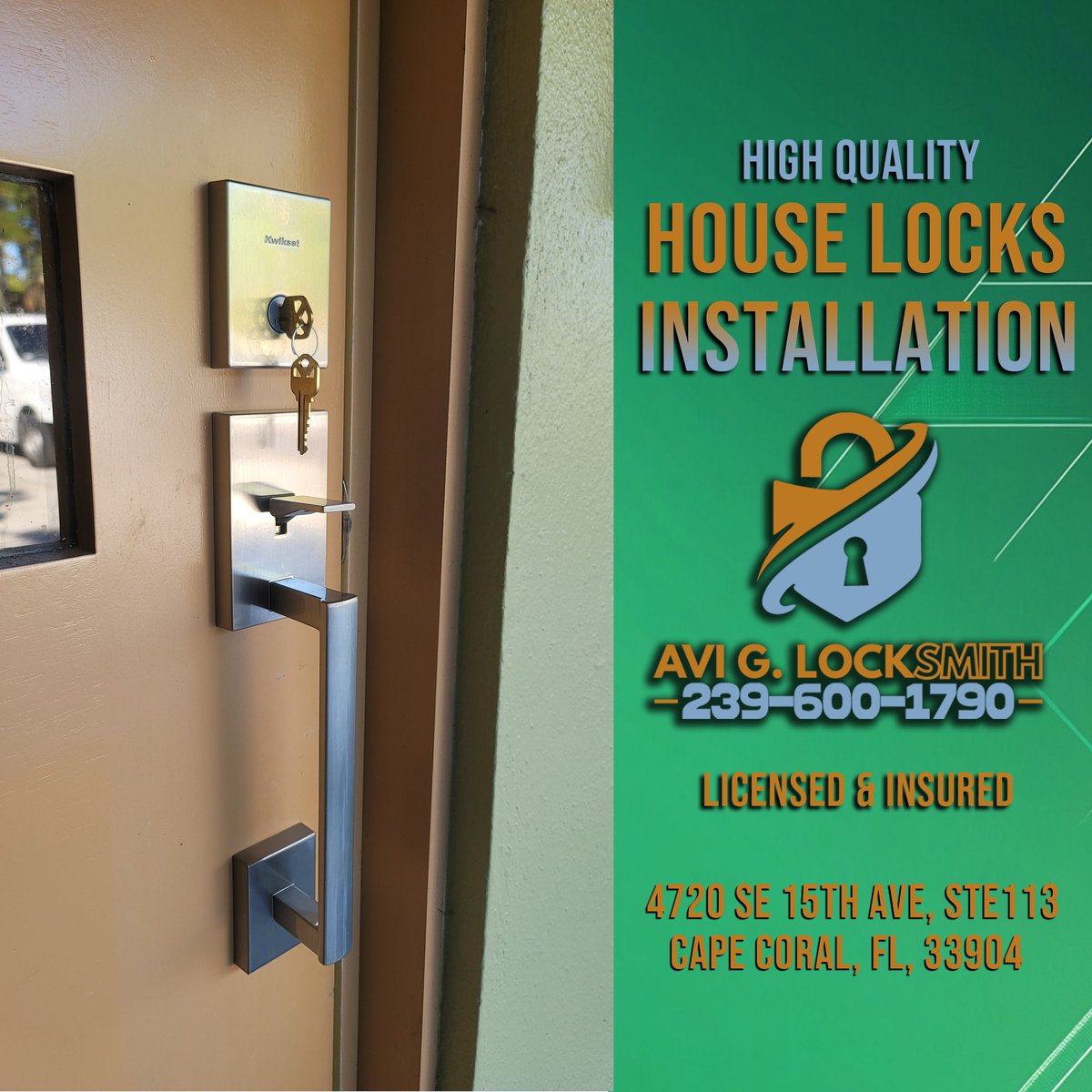 Avi_G_locksmith's tweet image. Cape Coral homeowners — get your house locks changed professionally today. Call 239-600-1790.
.
.
.
#HouseLocks #LockInstalled #NorthFortMyers #LocalLocksmith #CapeCoral #FortMyers #EmergencyLocksmith #LocksmithNearMe #CommercailLockstmih #BusinessLocks #LocalService #LehighAcres