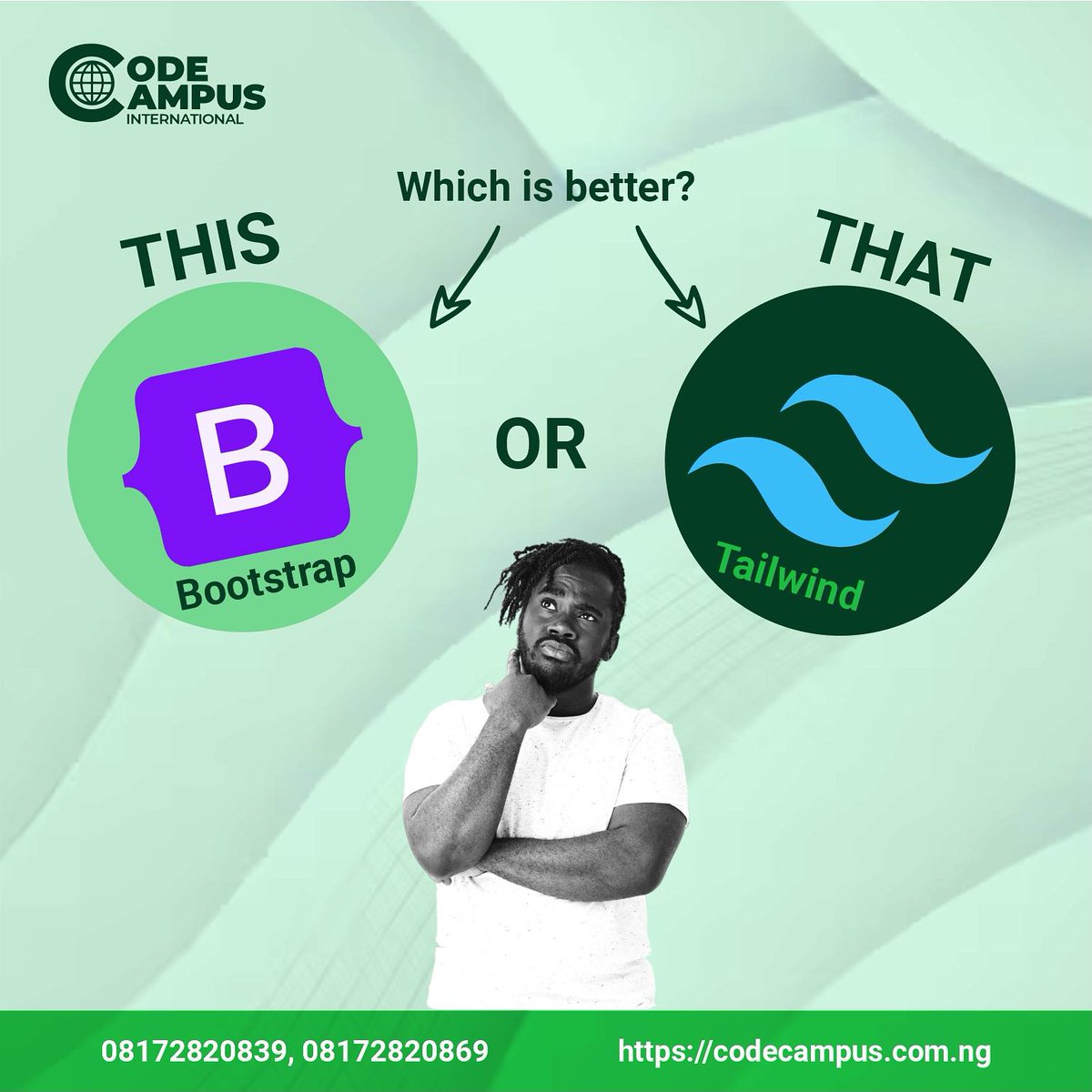 codecampusng's tweet image. Responsive frameworks face-off! Bootstrap - the classic contender, or Tailwind - the rising challenger?
Bootstrap follows a component-based approach. It comes with a set of pre-designed UI components that you can use out of the box 

#codingtips