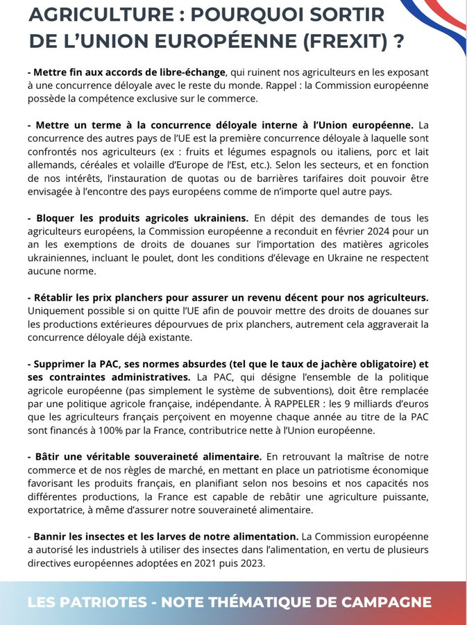 jmpapy127's tweet photo. SOUTIEN AUX AGRIS👍
Leur FIN sera notre FAIM🤔⁉️#TousEnsembleNousSerionsLesPlusFort
#Agriculteurs #Artisans #Commerçants #Ouvriers #Fonctionnaires #Étudiants #Retraités #GiletsJaunes #BonnetsRouges
#TousEnsembleNousSerionsLesPlusFort #LePeupleUniEstInvincible
#Destitution
#Frexit https://t.co/kG35UJo7K4