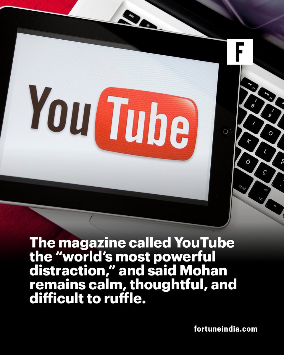 FortuneIndia's tweet image. 🚨 Neal Mohan, YouTube’s Indian-origin CEO, has been named TIME’s 2025 CEO of the Year. TIME described him as the person shaping the world’s cultural diet through YouTube.

For more news &amp;amp; updates, visit 🔗 fortuneindia.com

#NealMohan #YouTube #TIME #CEOoftheYear2025