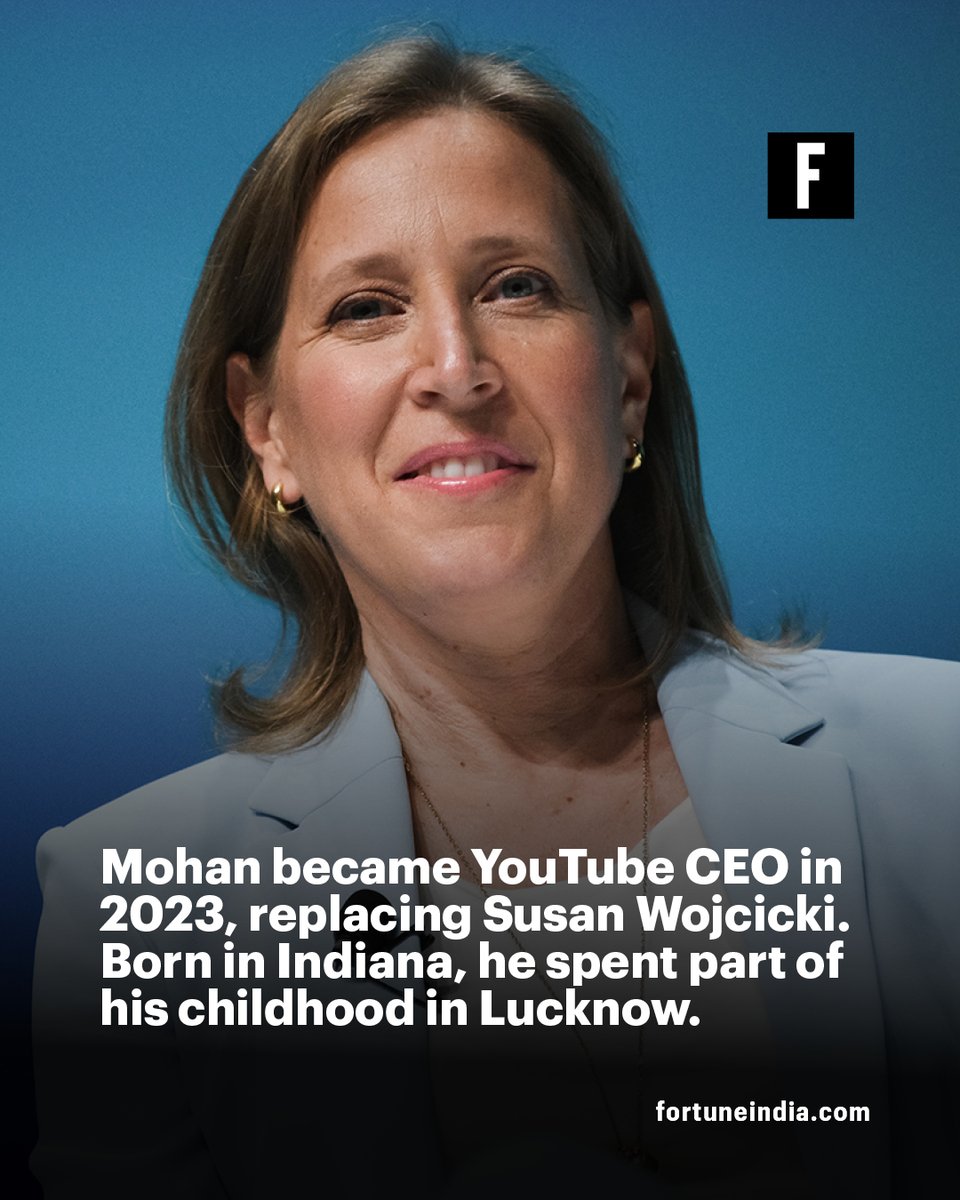 FortuneIndia's tweet image. 🚨 Neal Mohan, YouTube’s Indian-origin CEO, has been named TIME’s 2025 CEO of the Year. TIME described him as the person shaping the world’s cultural diet through YouTube.

For more news &amp;amp; updates, visit 🔗 fortuneindia.com

#NealMohan #YouTube #TIME #CEOoftheYear2025