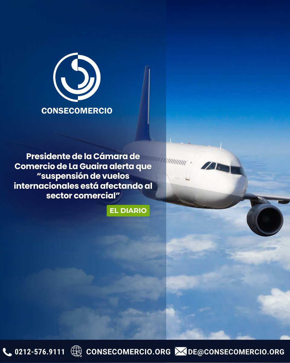 Eduardo Quintana, presidente de la Cámara de Comercio de La Guaira (<a href="/cclg_enlinea/">CCLG</a> ) , expresó su preocupación ante la reciente suspensión de operaciones de varias aerolíneas internacionales, lo que ha comenzado a impactar el ingreso de mercancía al país.

📦 Quintana explicó que