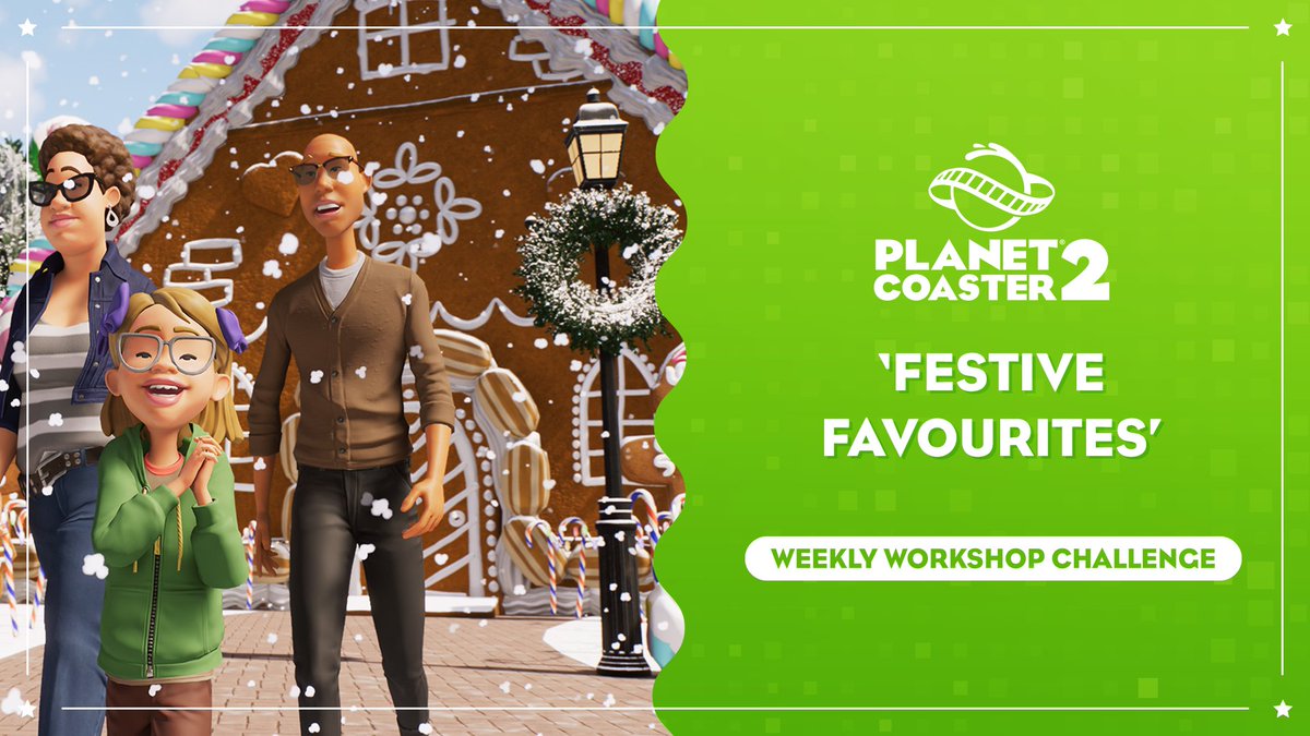 PlanetCoaster's tweet image. To celebrate our free Update 8 releasing, it's time for another Workshop Wonders! 
This time we want to see your 'Festive Favourites' 🎄🎁
Share your best scenery and attractions by the 17th December at 23:59pm GMT and we'll be adding them to a very special park!