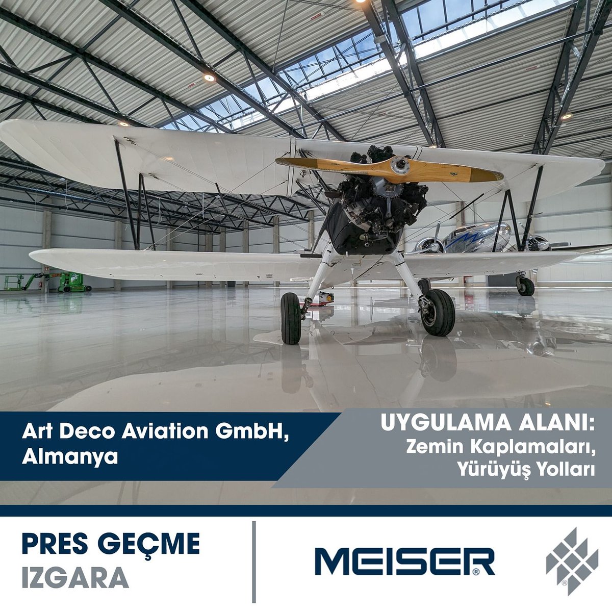 MeiserTR's tweet image. #Art Deco Aviation’ın Almanya’daki hangar zemininde Pres Geçme Izgara çözümlerimizle güvenli, dayanıklı ve estetik bir altyapı sağladık. #presgecmeizgara

Projenin tüm detayları için: tr.linkedin.com/company/meiser…