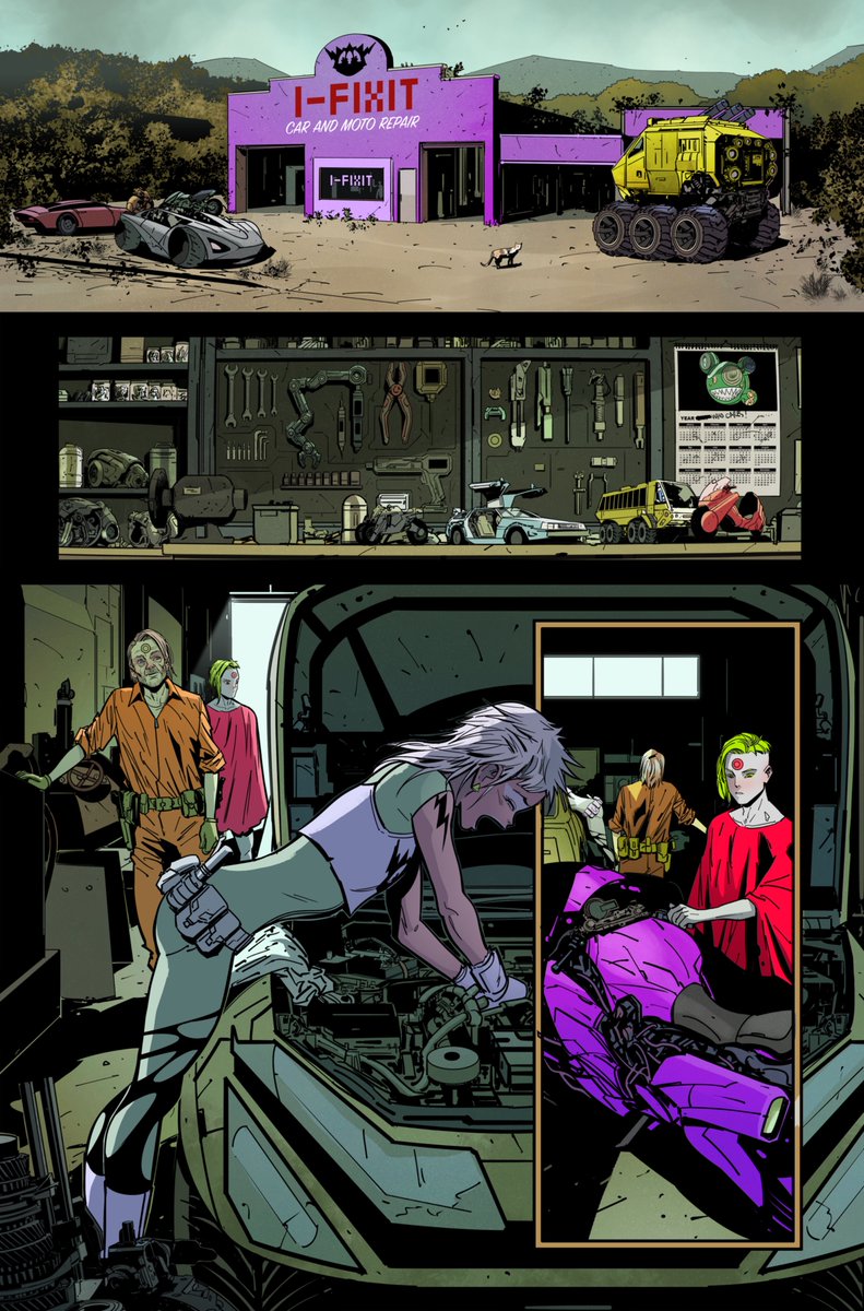 InakiMiranda's tweet image. ARCADIA #1 by @RoyleFlaco and myself, from @ignitionpress is now in stores. Don't miss this new journey from the Miranda Brothers! Here's a process of a page- Halu meets Fix. Colors by Eva de laCruz.