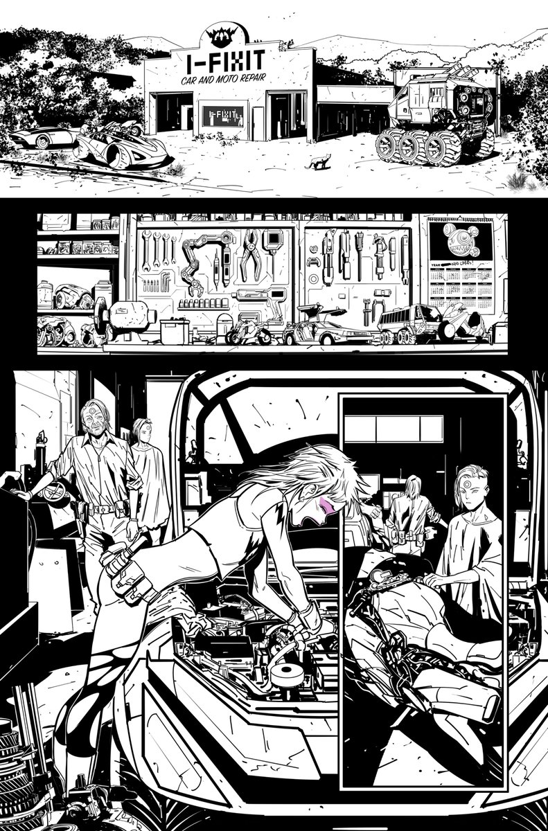 InakiMiranda's tweet image. ARCADIA #1 by @RoyleFlaco and myself, from @ignitionpress is now in stores. Don't miss this new journey from the Miranda Brothers! Here's a process of a page- Halu meets Fix. Colors by Eva de laCruz.