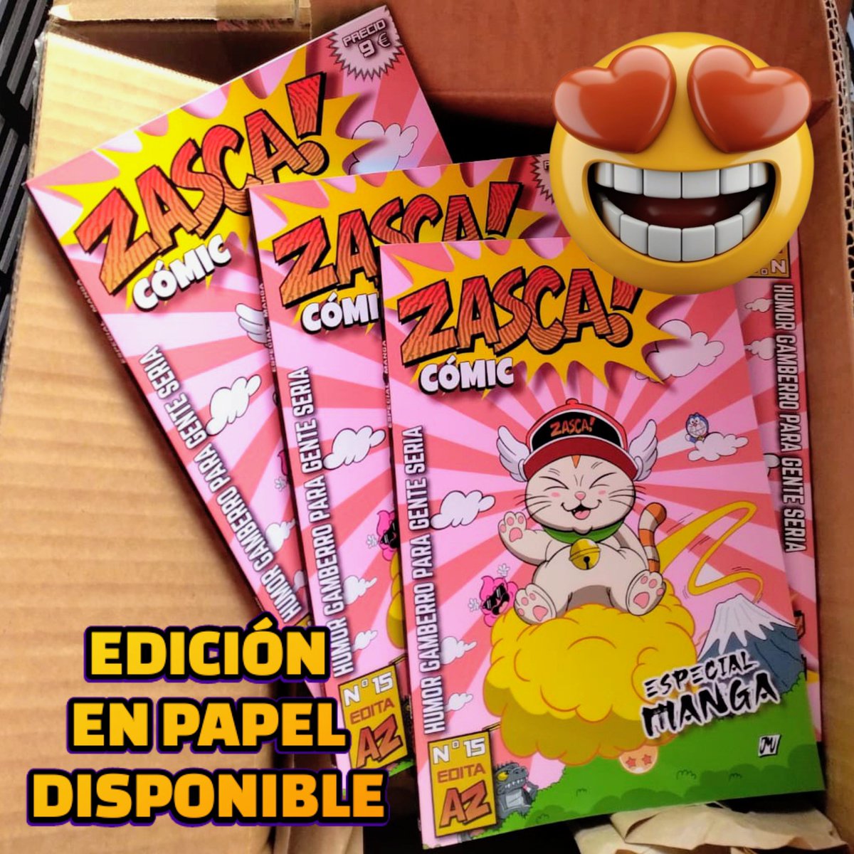NUEVO NÚMERO EN PAPEL
"ESPECIAL MANGA"
(NÚMERO 15),
CON 90 PÁGINAS POR 9€.
DISPONIBLE EN NUESTRA
ZASCA! TIENDA:
zasca-comic.sumupstore.com
DESCARGA DIGITAL DISPONIBLE 
EN PAYHIP POR SÓLO 2€
payhip.com/ZascaComic
¡NOMINADOS AL PREMIO 
DE MEJOR FANZINE AÑOS 2024 y 2025!