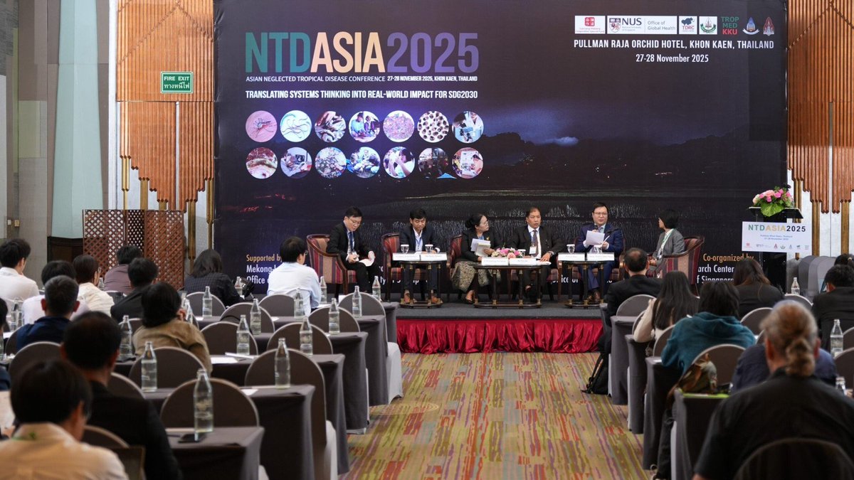 NUSgeog's tweet photo. Neglected tropical diseases not neglected. Assoc Prof Wang Yi-Chen co-organized NTDAsia2025 conference with Khon Kaen University to integrate biomedical science and social science for disease prevention and control https://t.co/MVuWZQiCBb https://t.co/dV6VxKbuHi