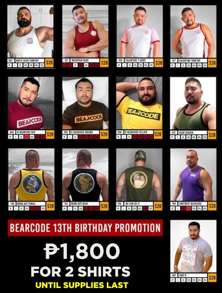 Bearcode_ph's tweet image. Bearcode turns 13!
P1800 for 2 shirts.
🐻 choose designs below
🐻 Until supplies last 
🐻  [Delivery arrives 1st week of January]